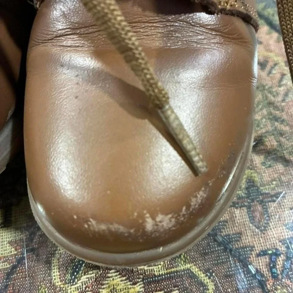 Tan leather ankle boots with laces Mexico size 17 1/2 leather shoes for kids.